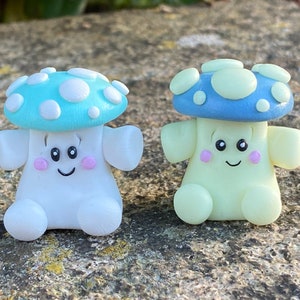 Mushroom/toadstool plant pot accessory, Plant friend, Pal, Garden, Cute, Kawaii, glow in the dark, handmade,glowing, Gift By Ludicris