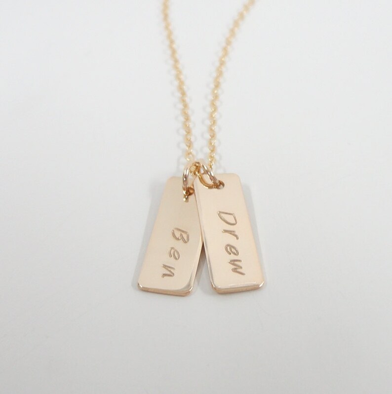 Name Plate Necklace Gold Filled Custom Name Plate Necklace Etsy