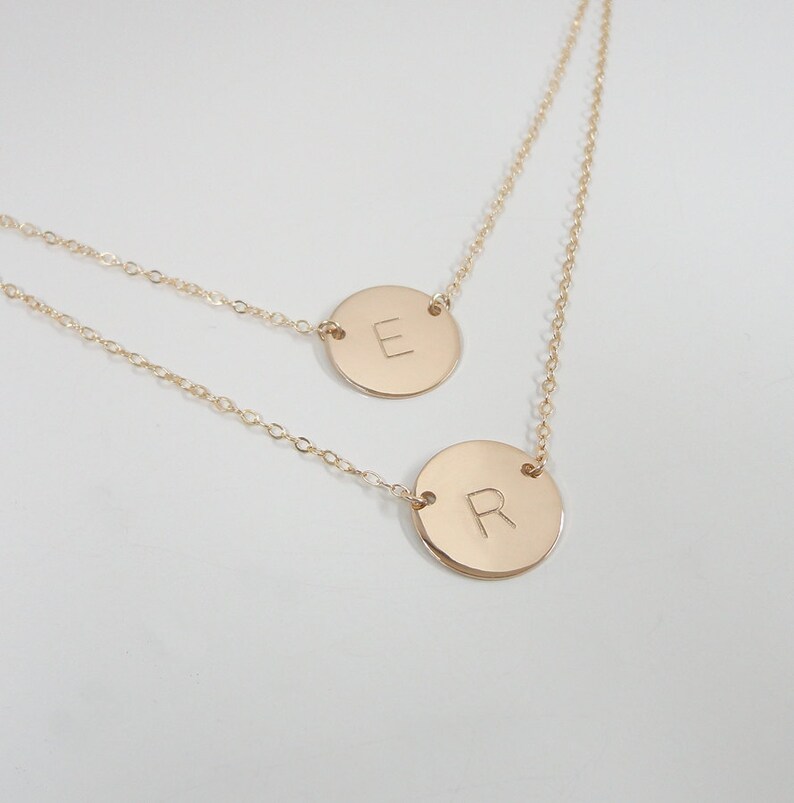 Layered gold initial necklace Clearance