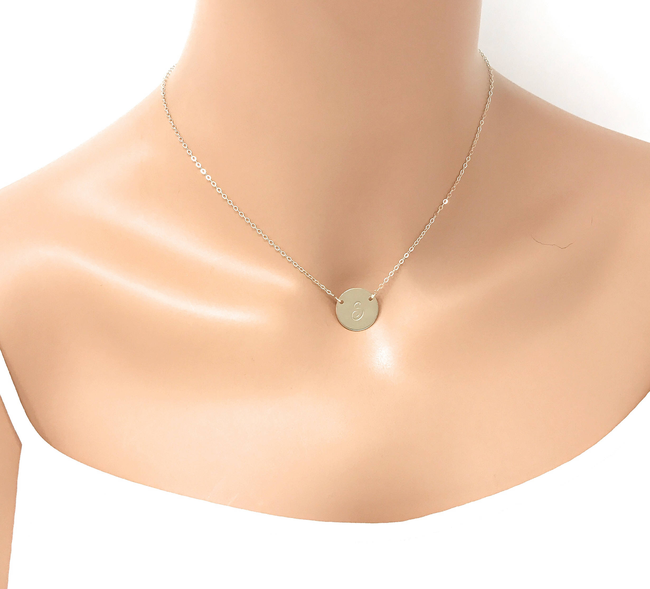 Everyday Initial Necklace Celebrity Inspired Jewelry Hand Etsy