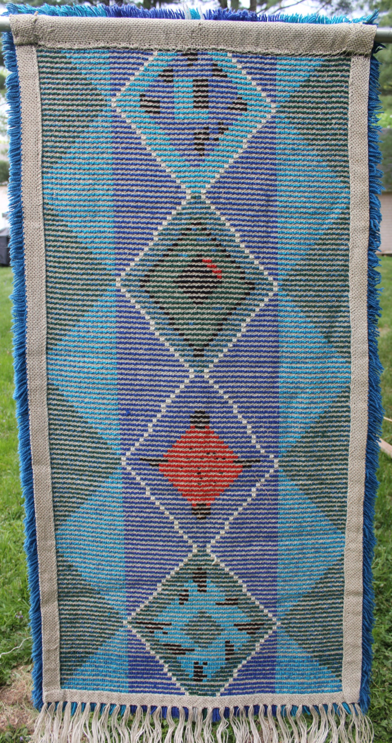 Vintage Hand Made Wool Wall Hanging ryijy Etsy UK