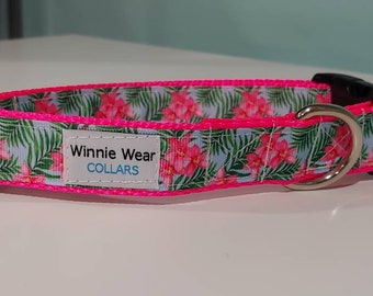 Hot Pink Hibiscus Dog & Cat Collar