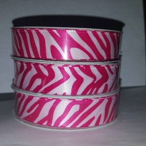 5/8" Pink Zebra Ribbon