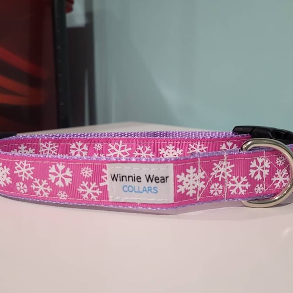 Pink Snowflakes Dog & Cat Collar 2022