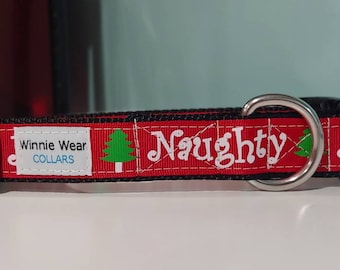 Naught or Nice Christmas Dog & Cat Collar