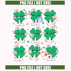 Lucky Nurse St Patricks Day PNG For Sublimation Lucky Vibes Instant Download Lucky Charm Nurse png File Shamrock Png