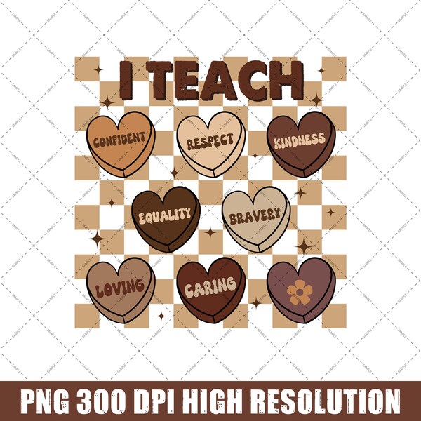 I Teach Black History PNG For Sublimation Black History Month Instant Download Black Candy Hearts Png, Black Teacher PNG