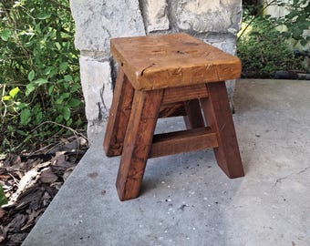 Handmade solid wood cottagecore grandpacore rustic cabincore grannycore two toned step stool.