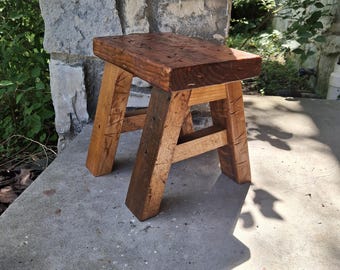Handmade solid wood cottagecore grandpacore rustic cabincore grannycore step stool.