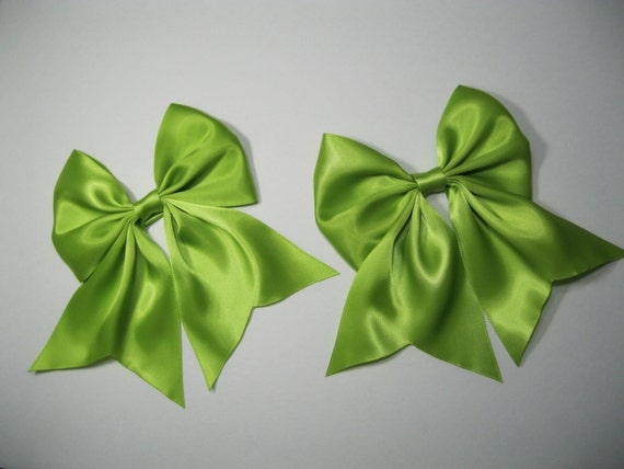 Yellow and Apple Green Monogram Hair Bow