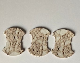 Lace Whale Tail Journal Tabs: Ivory Parchment Paper, Set of 30