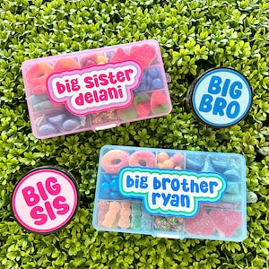 Personalized Candy Gram For Big Brother or Big Sister New Baby gift! This candy tackle box and candy jar make the sweetest gift!