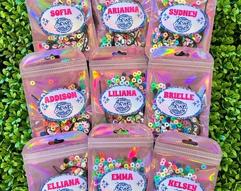 Personalized Taylor Birthday Favors - Bracelet Making Gift (2 bracelets each)