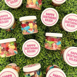 Personalized Candy Jar - Birthday gift, Party Favor, Baby Shower, graduation gift, Bar Mitzvah Favor! 12 pack - please message for more!
