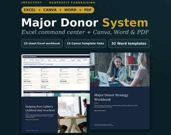 Major Donor Tracker Excel and Canva Bundle, Non Profit Moves Management System, Donor Pipeline, Stewardship & Renewal Templates  Nonprofits