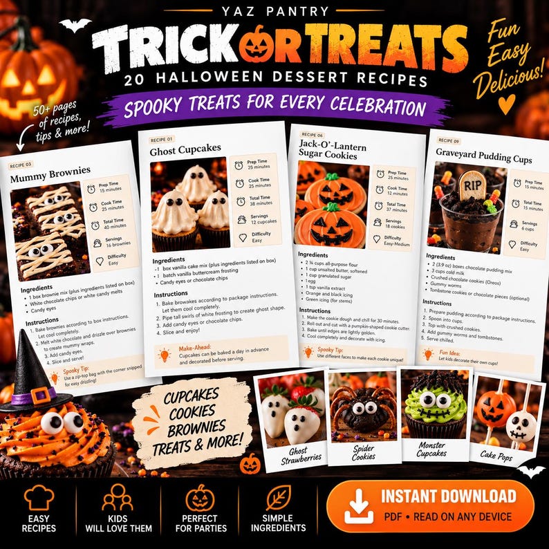 Mummy Icon Simple 20 Halloween Dessert Recipes | Spooky Treats for Kids & Parties | Easy ...