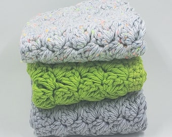 Handcrafted Cotton Washcloths - Set of Three