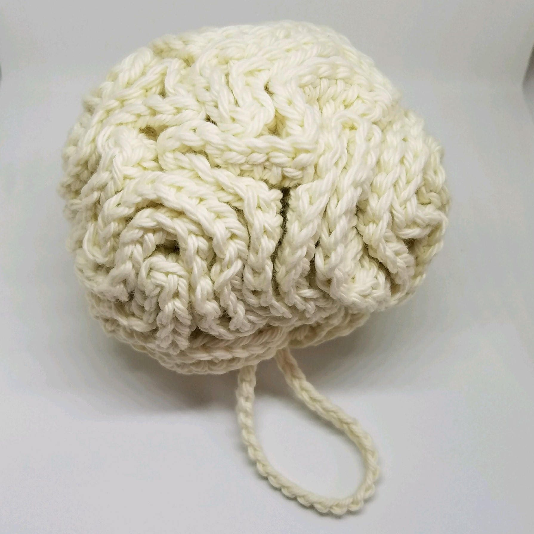 Luxurious Cotton Bath Puff Off White Washable Shower Pouf Etsy