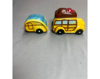 Pier 1 Żółty kombi i kamper Zestaw do soli i pieprzu Ceramic Retro