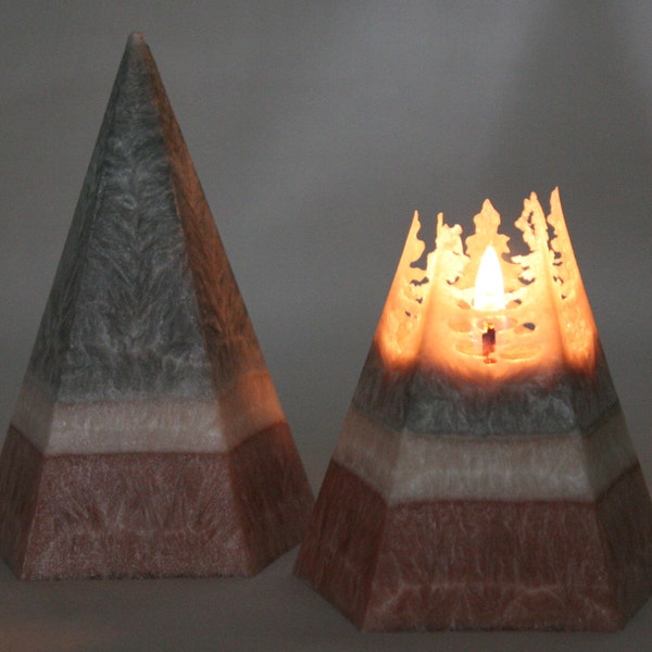 Vegan Wax Pyramid Candle- 25 hour burn time