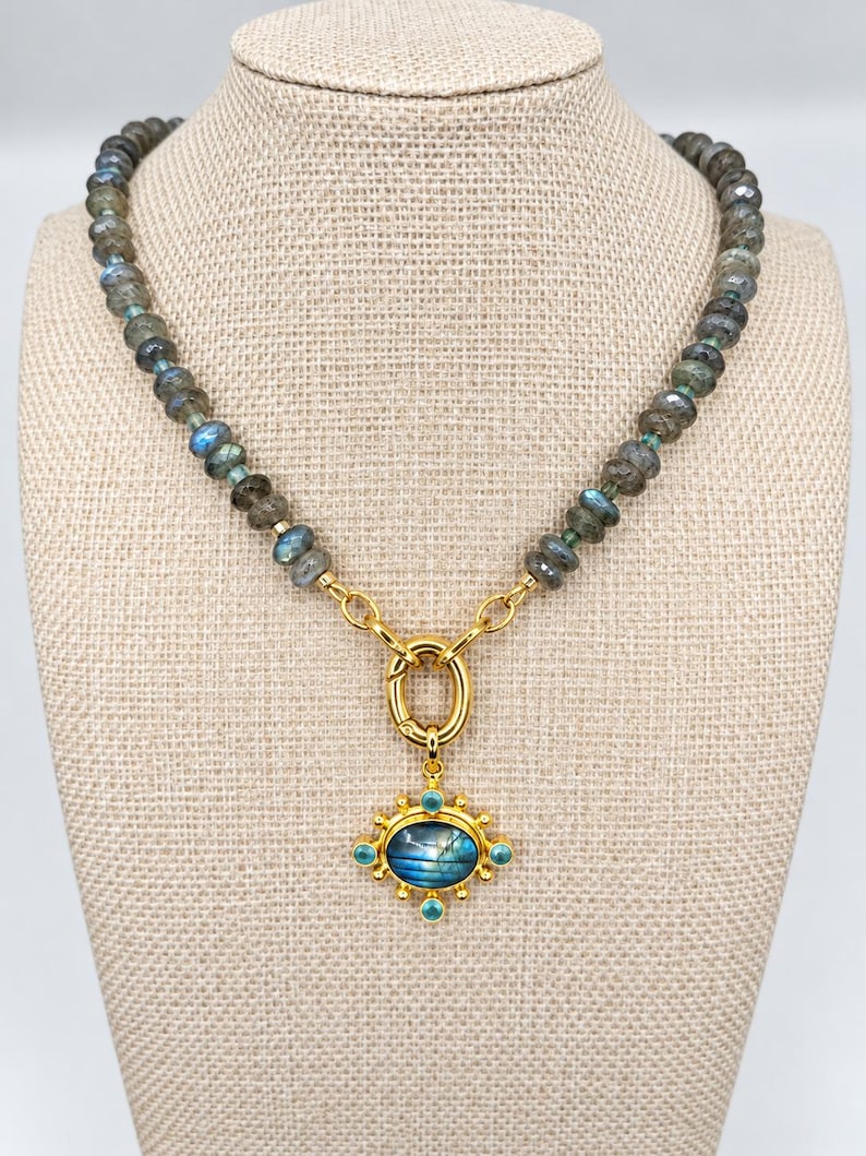 The Celeste Necklace | Labradorite Statement Necklace image 3