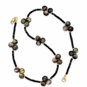 The Sloane Necklace | Labradorite, Black Spinel & 14k Gold Filled image 2