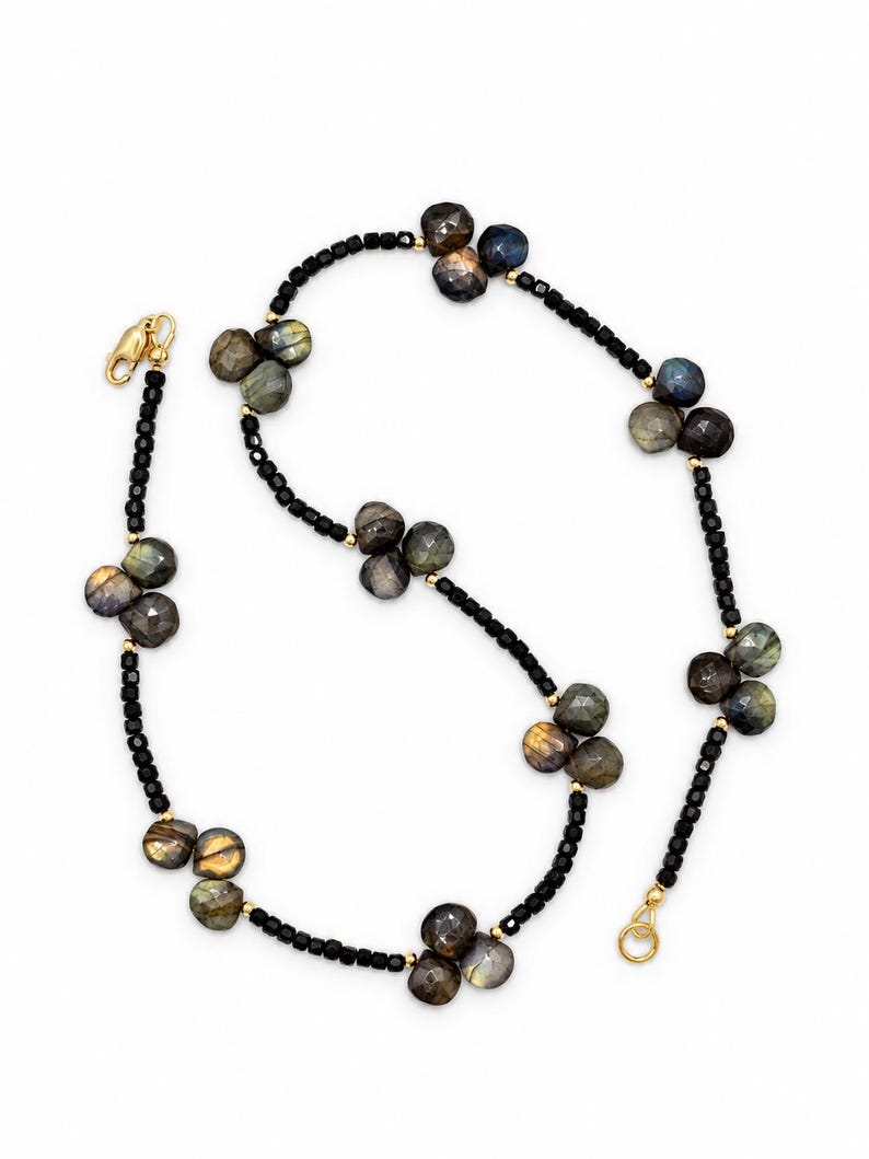 The Sloane Necklace | Labradorite, Black Spinel & 14k Gold Filled image 2