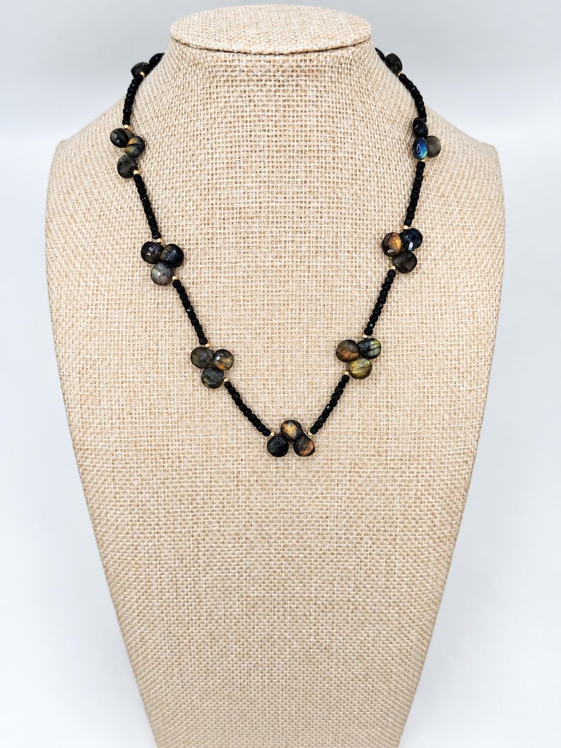 The Sloane Necklace | Labradorite, Black Spinel & 14k Gold Filled image 3