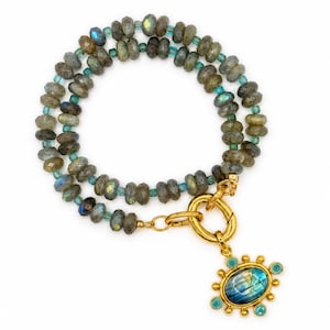 The Celeste Necklace | Labradorite Statement Necklace image 2