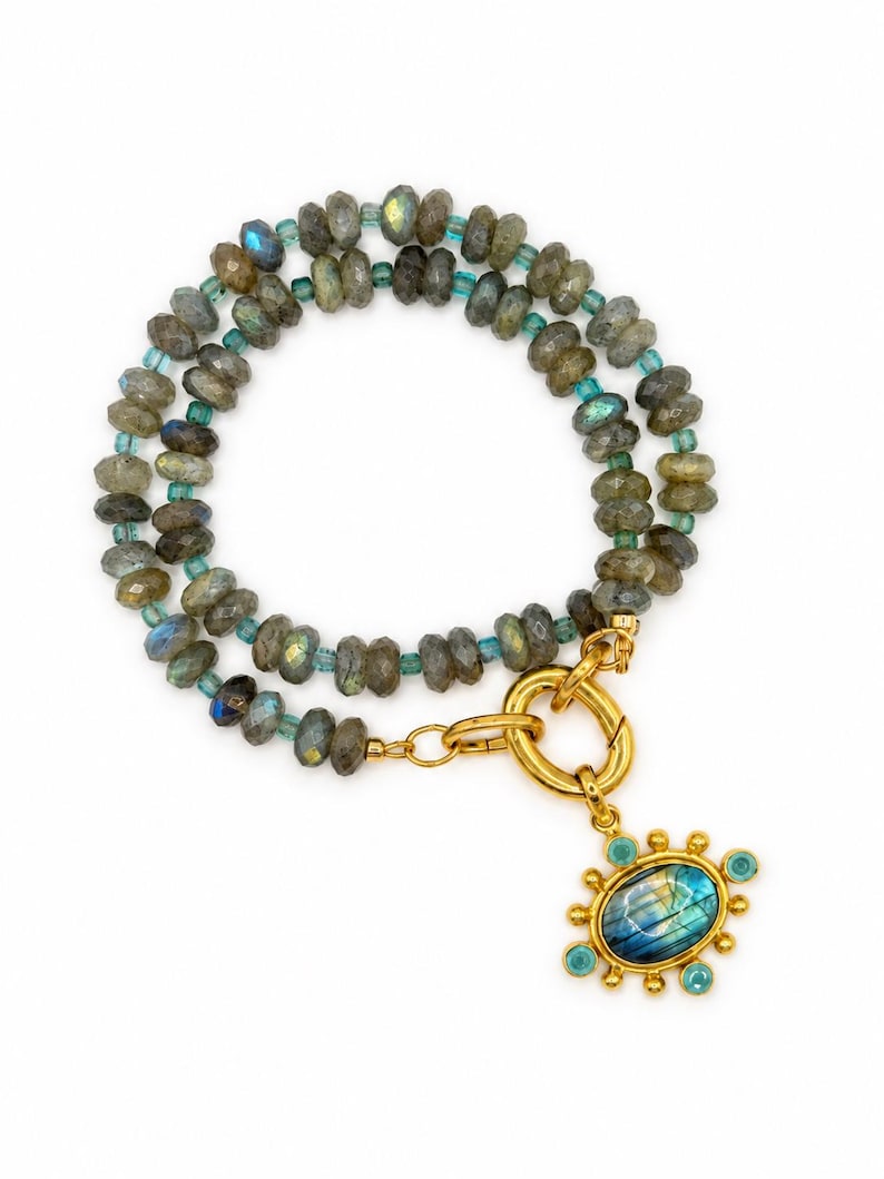 The Celeste Necklace | Labradorite Statement Necklace image 2