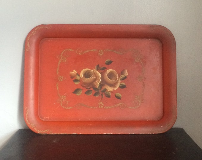 Vintage 1950's Decoware Tin Serving Tray /Fruit Apple | Etsy