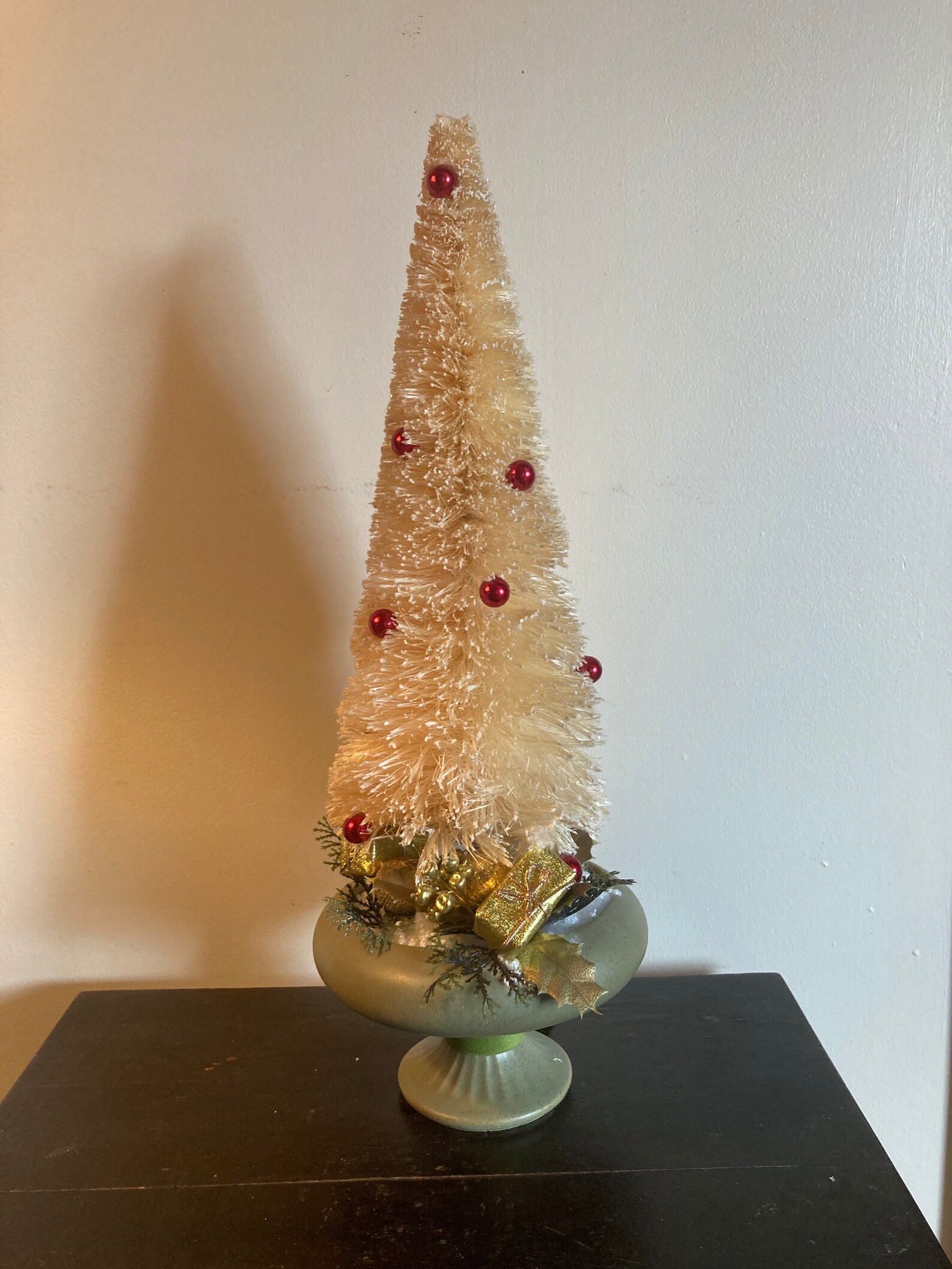 LARGE Vintage Bottle Brush Christmas Tree With Green Floraline Etsy UK