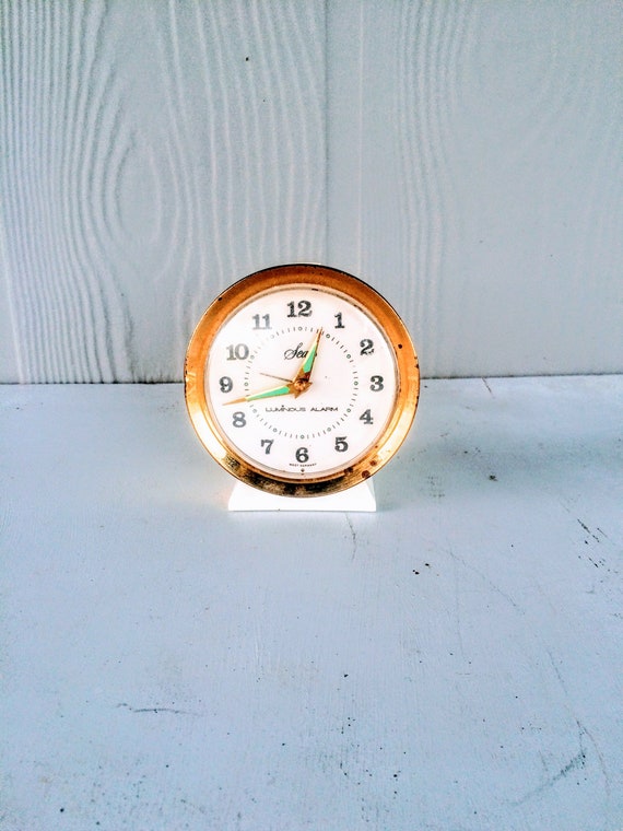Vintage Sears Alarm Clock Glow in the Dark Alarm Clock Etsy