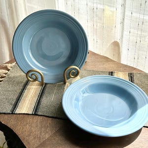 Vintage Fiesta Periwinkle Blue (Intro 1989) 9-in Luncheon Plates ~ Discontinued Fiestaware ~ Set of Two Plates ~ Classic Rim