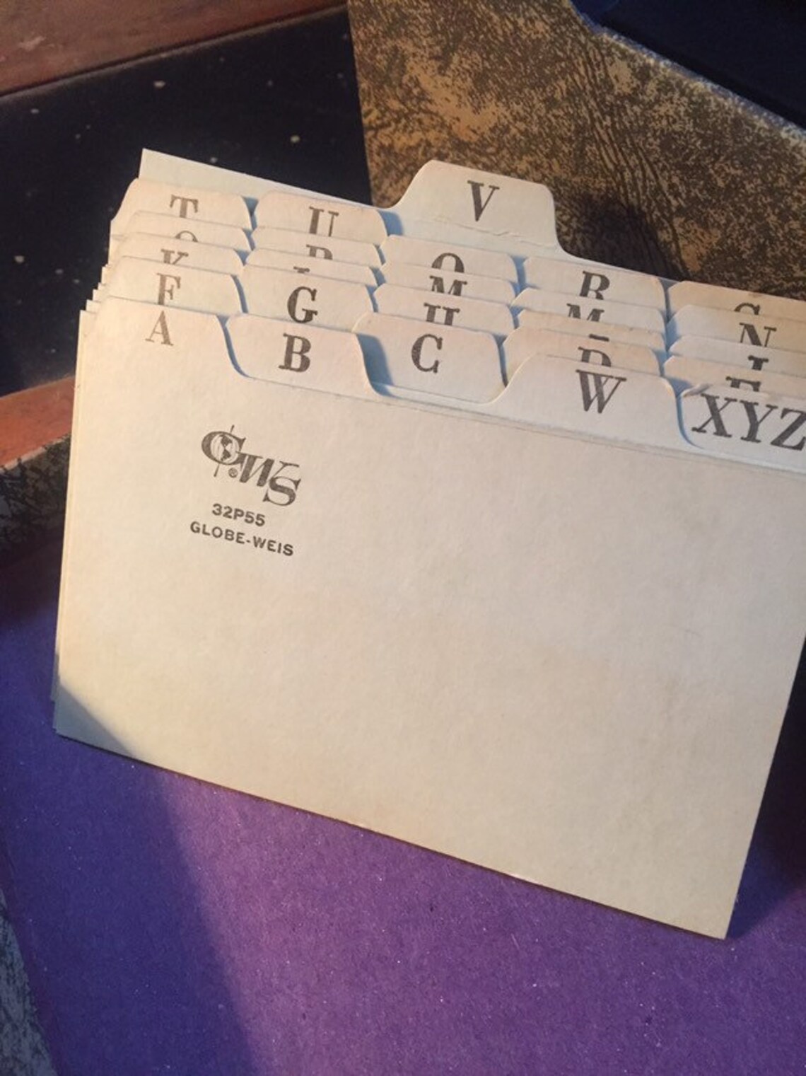 Vintage Cardboard Index File Vintage File Box Mid Century Etsy