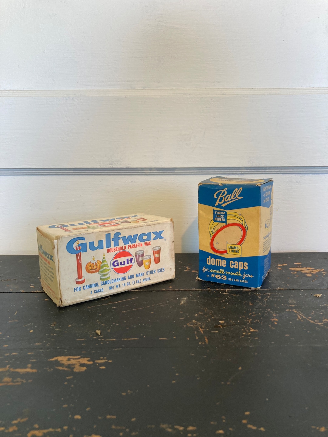 Vintage Ball Canning Jar Lids Gulf Paraffin Wax Old Canning Supplies