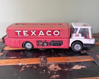 Vintage Texaco Pressed Steel Truck ~ Brown and Bigelow Gasoline Metal Truck ~ 1960s