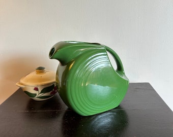 1950s Forest Green Fiesta Disc Pitcher ~ Dark Green ~ Fiesta Ware