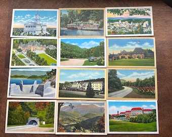 Reserviert für Lily Linen Postkarten von Western Asheville Chimney Rock~ Biltmore~Lake Lure~Grove Park Inn ~ Preis gilt für EINE Karte.