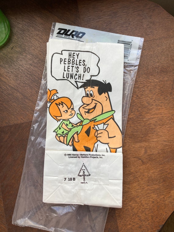 Vintage Fred and Pebbles Lunch Bag ~ Flintstones P