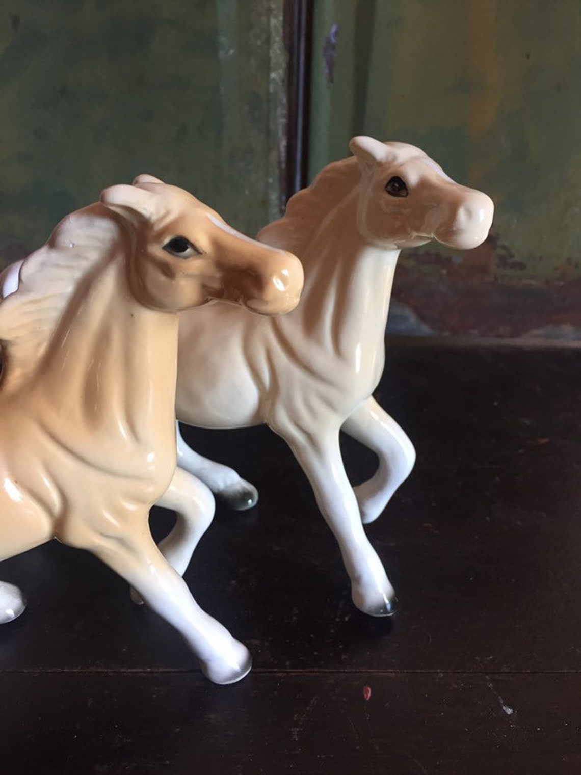 Vintage Ceramic Horse Figurines Palomino Stallions Made in Etsy