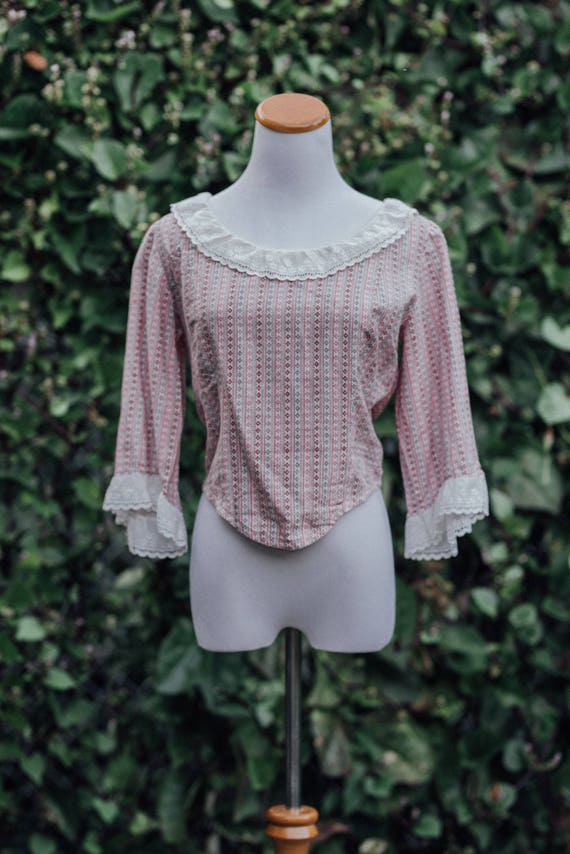 Vintage 70s Lace Prairie Blouse