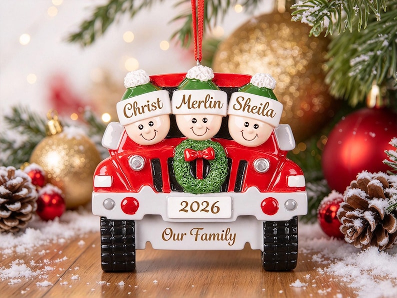 Personalized Family Name Ornament, Resin Family Ornament, Custom ...