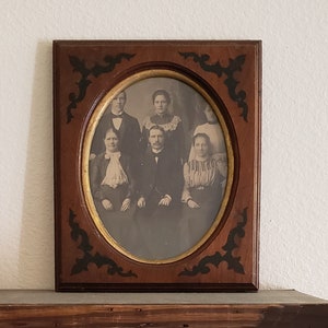 RESERVED FOR EVENT 19th Century Picture Frame with Family Photograph, Wood Frame 18