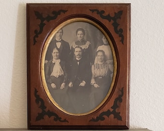 RESERVED FOR EVENT 19th Century Picture Frame with Family Photograph, Wood Frame 18