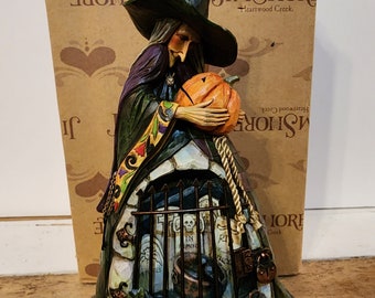 JIM SHORE 2008 "SPELLBOUND" Heartwood Creek Figurine Retired #4012601 Witch Halloween w/ Original Box & Packaging