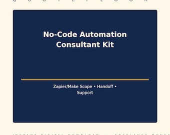 Consultantpakket voor automatisering zonder code — Zapier/Make Scope, Handoff & Support