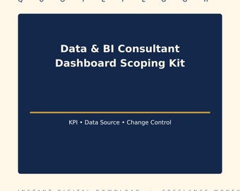 Dashboard-scopingkit voor data- en BI-consultants: KPI's, gegevensbronnen en wijzigingsbeheer