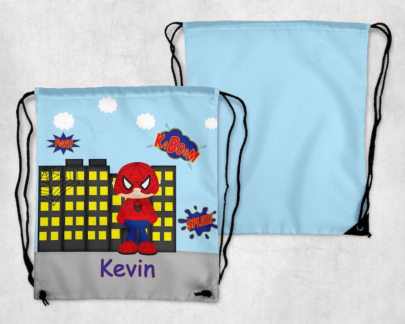 Spiderman Backpack Hockey Sports Bag Spiderman Personalized Drawstring Backpack Personalized Kids Drawstring Bag