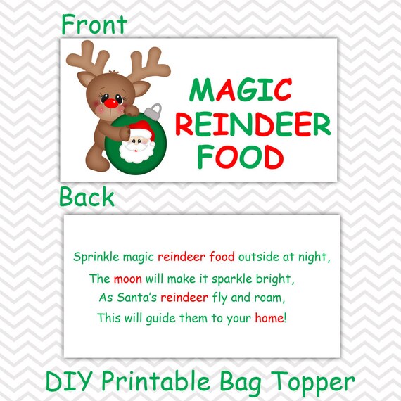 Xmas Magic Reindeer Meals - Custom made Do-it-yourself Xmas Printable Bag Topper, Take care of Topper, Food items Tent picture about Magic Reindeer Food Printable titled Xmas Magic Reindeer Food items - Tailored Do-it-yourself Xmas Printable Bag Topper, Deal with Topper, Foods Tent